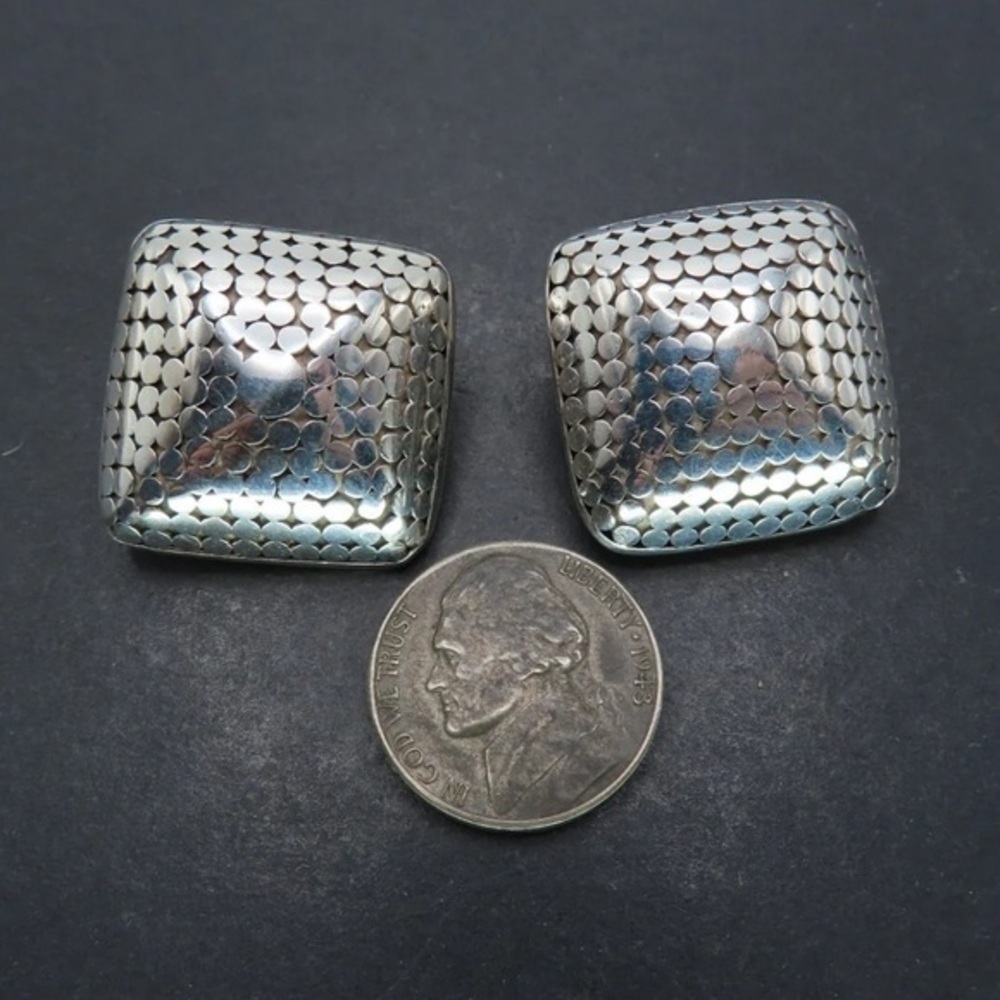 John Hardy sterling silver clip on earrings